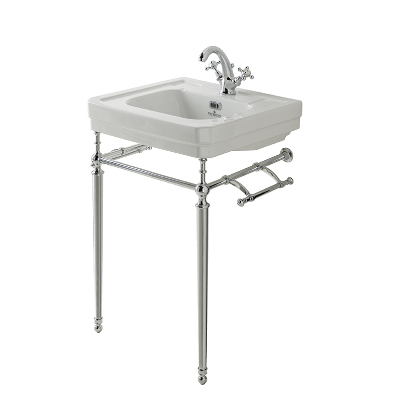 640 Basin with Ornate Washstand | 1 Taphole | Towel Rail
