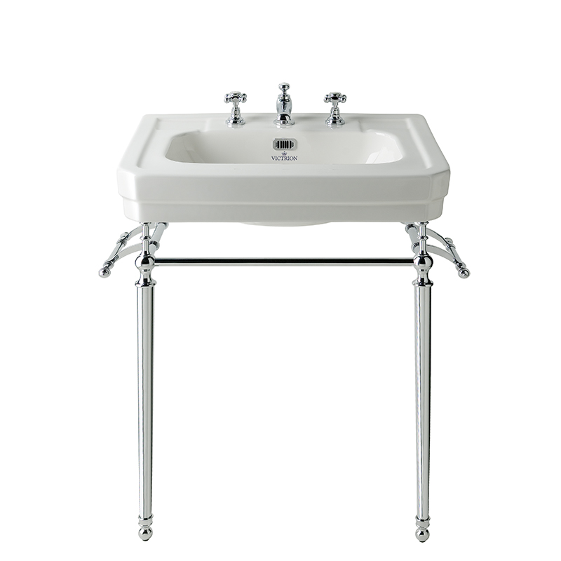 640 Basin with Ornate Washstand | 3 Taphole | Towel Rail