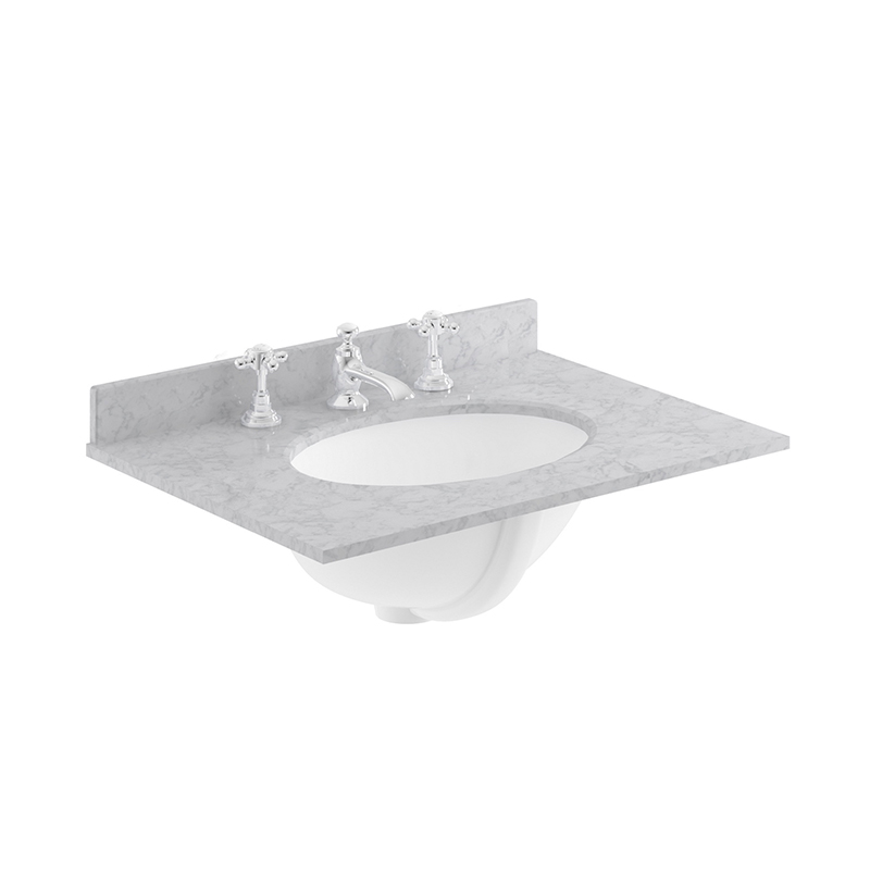 600 Earls Grey Vanity Unit | 3 Taphole | Grey Marble Top