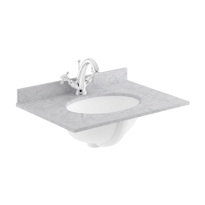 600 Earls Grey Vanity Unit | 1 Taphole | Grey Marble Top
