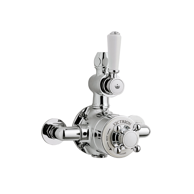 BC Designs Victrion Chrome Rigid Riser Shower Kit with Head and Exposed Valve
