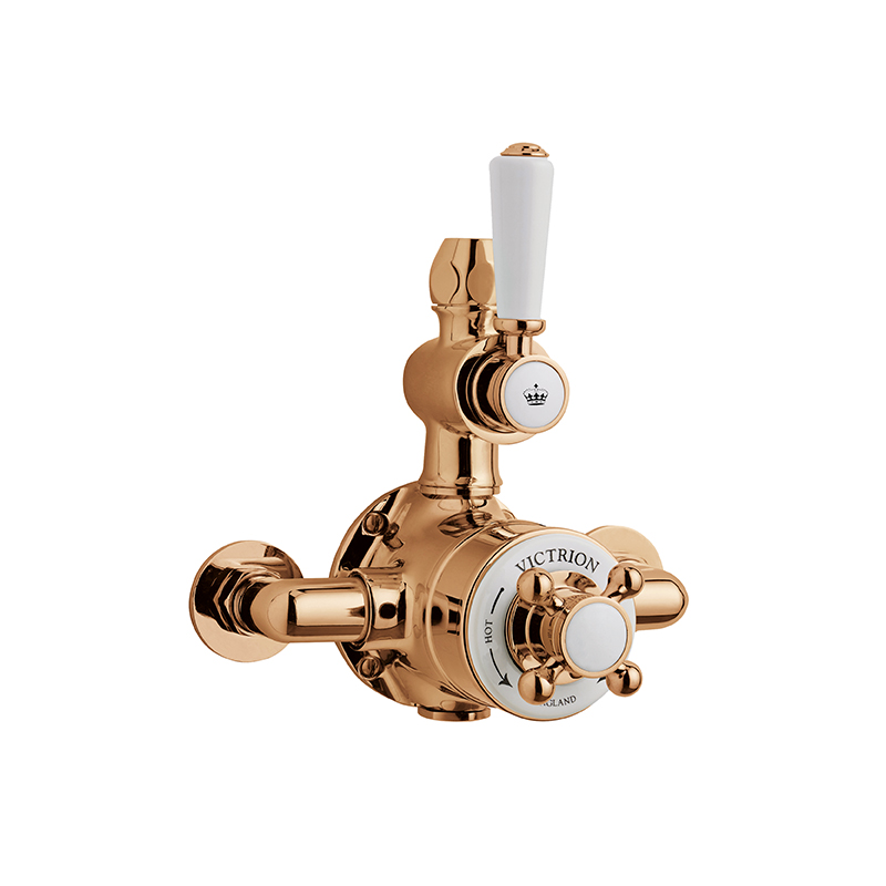 BC Designs Victrion Copper Rigid Riser Shower Kit with Head with Exposed Valve