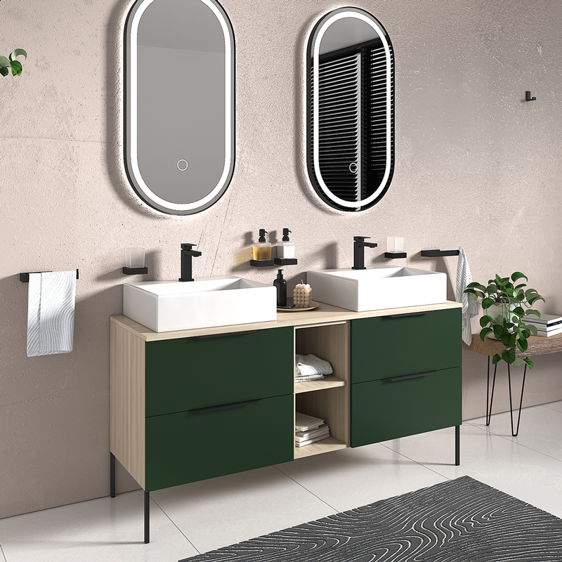 Alani Green 1500 Unit | Handles & Legs in Black