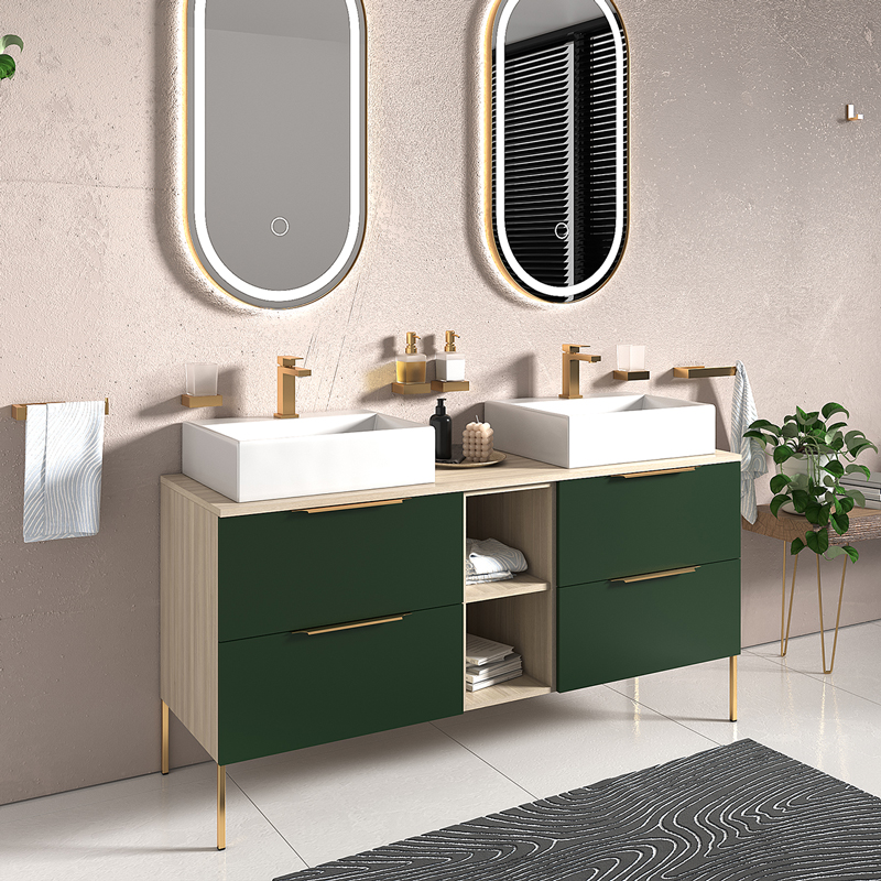 Alani Green 1500 Unit | Handles & Legs in Gold