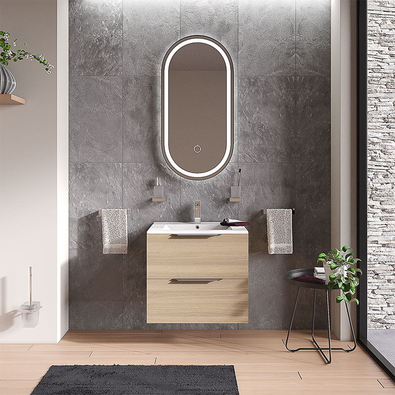 Alani 600 Unit in Oak | Handles & Legs in Chrome