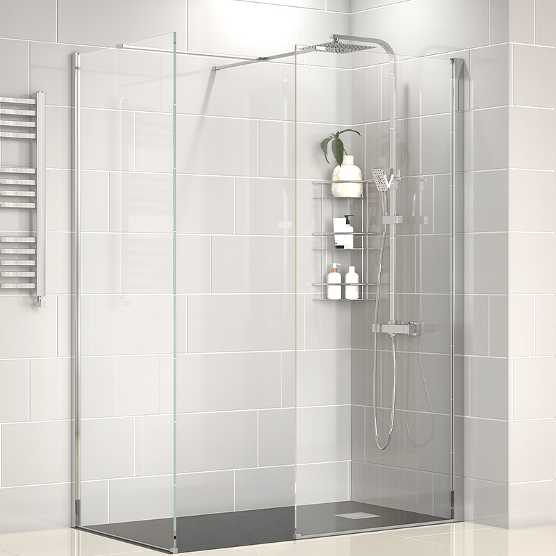 Radiant Walk-in with Black Slate Tray: 1400 x 800mm