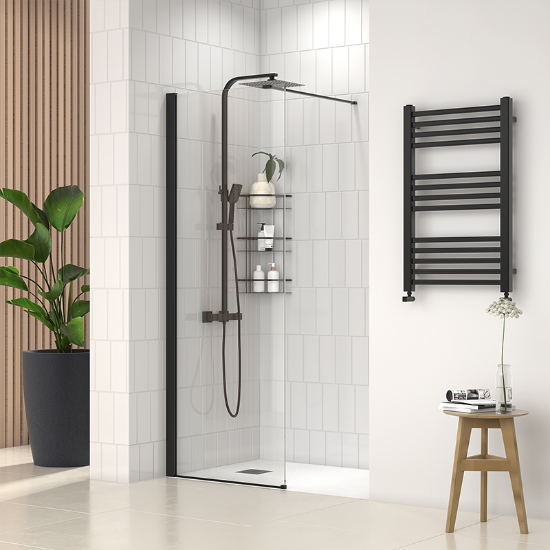 Radiant White Walk-in with White Slate Tray: 1200 x 700mm