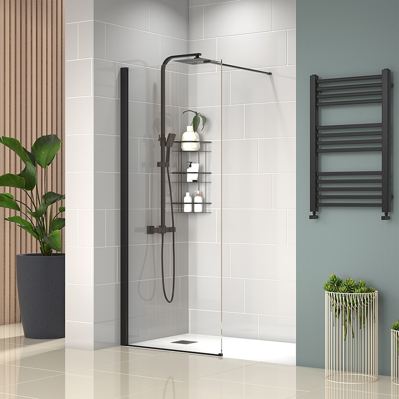 Radiant White Walk-in with White Slate Tray: 1400 x 700mm