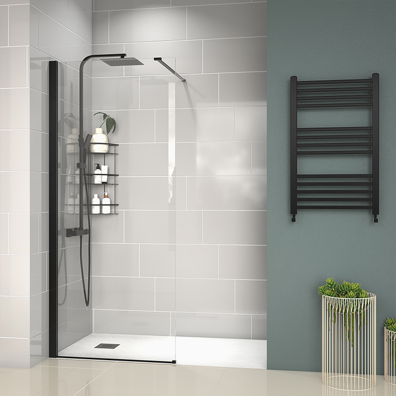 Radiant White Walk-in with White Slate Tray: 1500 x 800mm