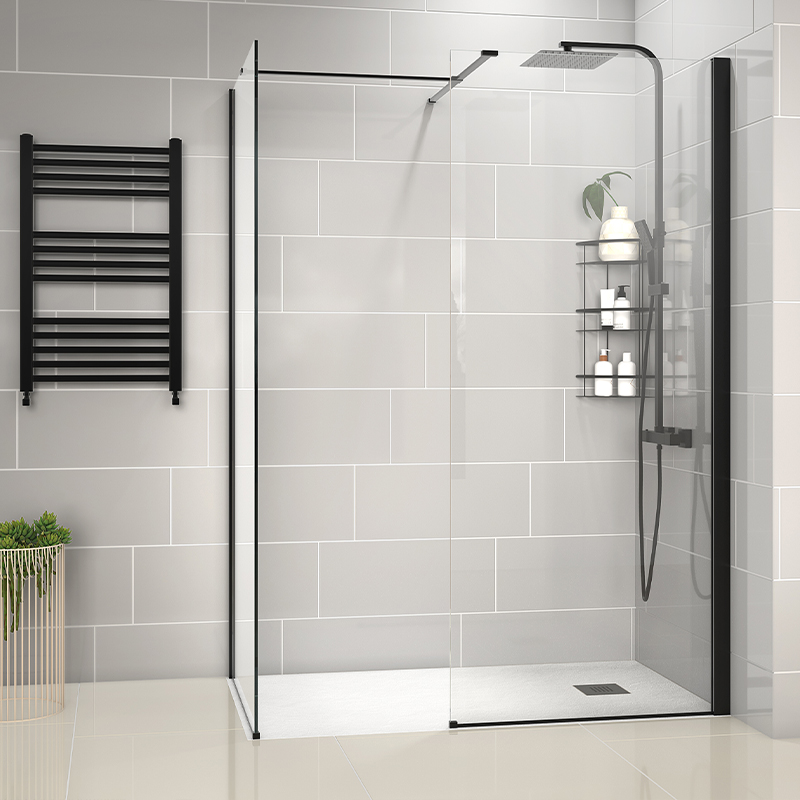 Radiant White Walk-in with White Slate Tray: 1500 x 800mm