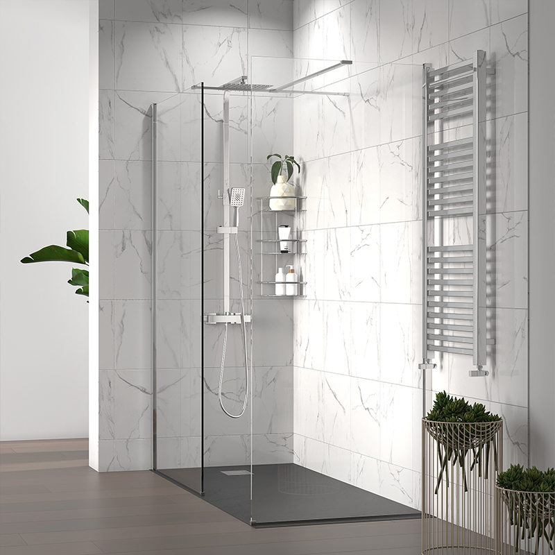 Radiant Walk-in with White Slate Tray: 1800 x 800mm