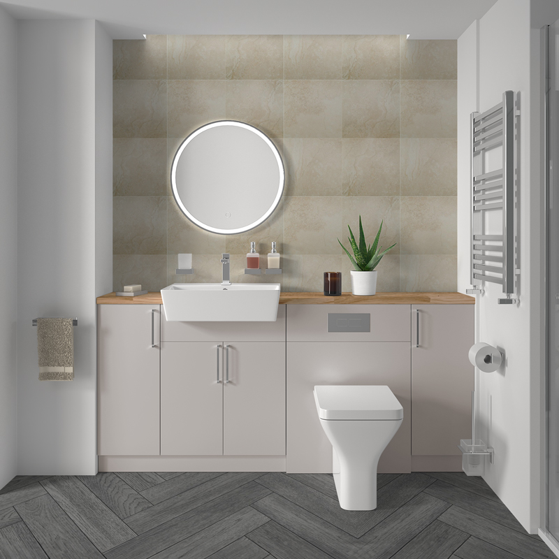 Product Image for Oliver Cashmere 1800mm Vanity and WC Toilet Pack with Chrome Handles