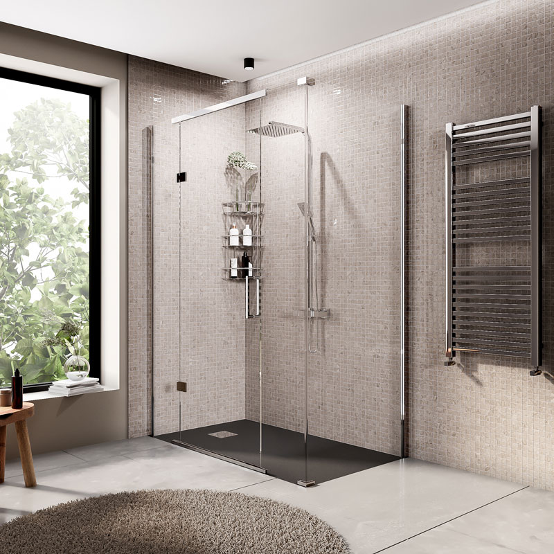 havana chrome 1400 inline hinged corner shower enclosure
