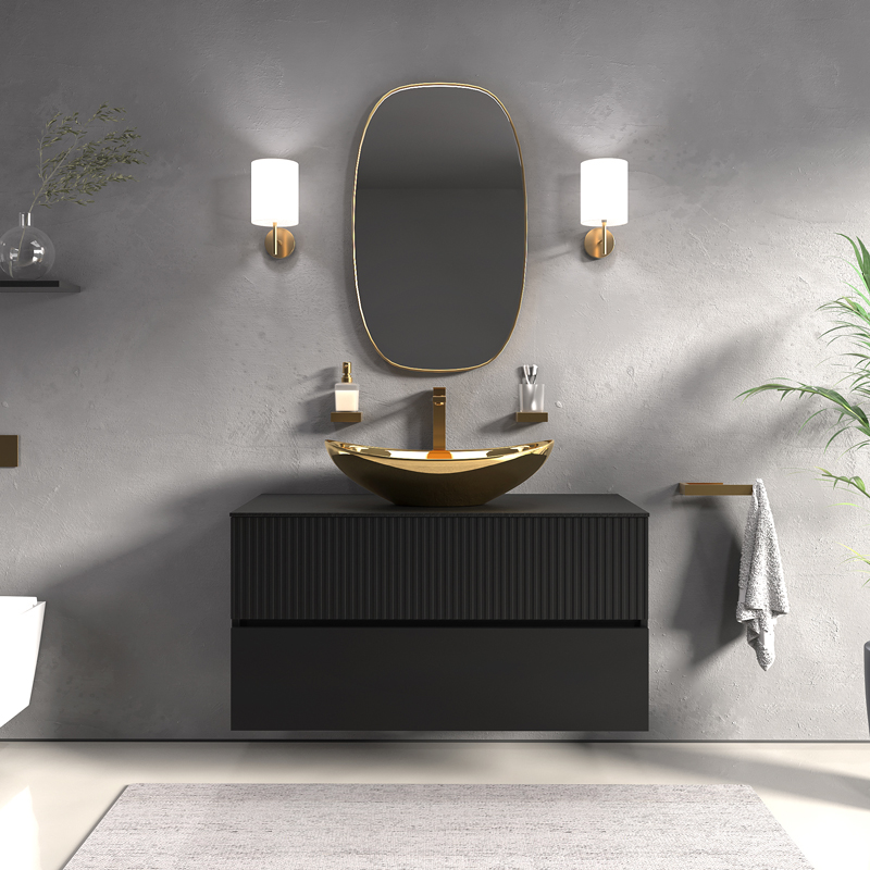Vanity Unit | Gold Tall Tap & Waste