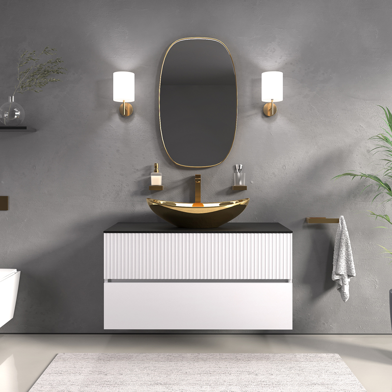 Vanity Unit | Gold Tall Tap & Waste