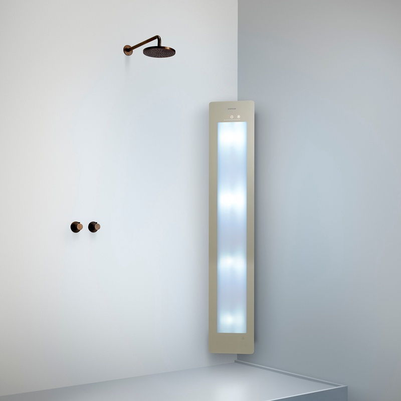 Option image for Sunshower Large Plus in Sand White for Corner Installation