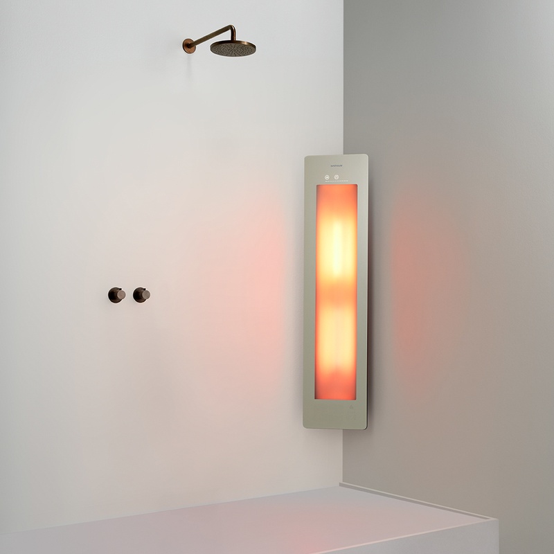 Option image for Sunshower Medium One in Sand White for Corner Installation
