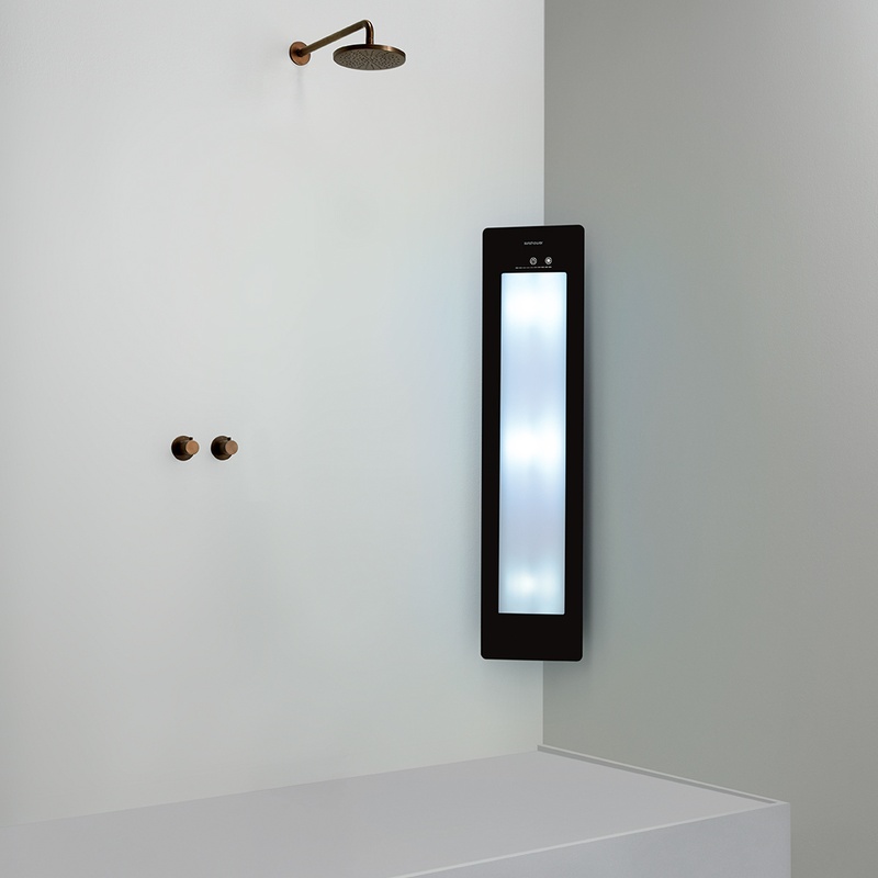 Option image for Sunshower Medium Plus in Black for Corner Installation