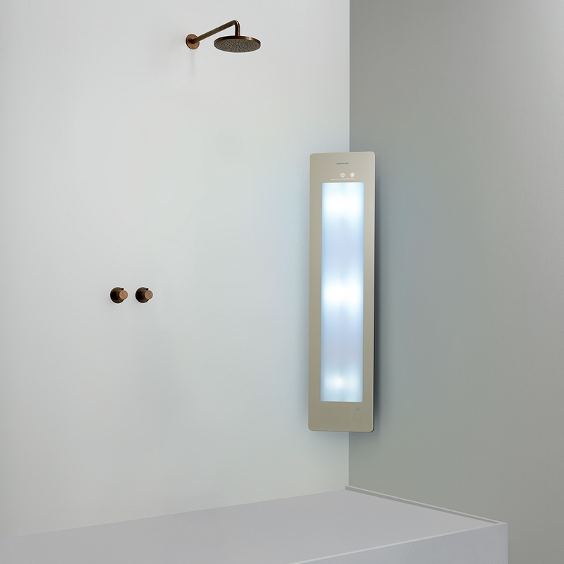 Option image for Sunshower Medium Plus in Sand White for Corner Installation