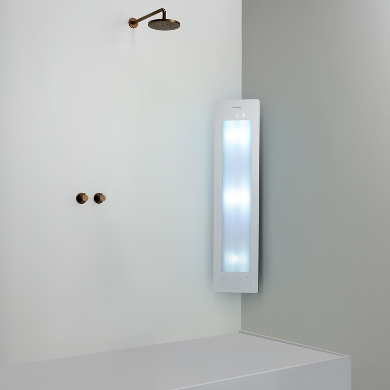 Option image for Sunshower Medium Plus in White for Corner Installation