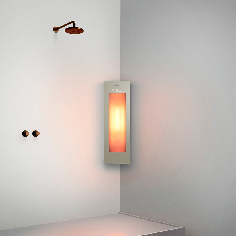 Option image for Sunshower Small One in Sand White for Corner Installation