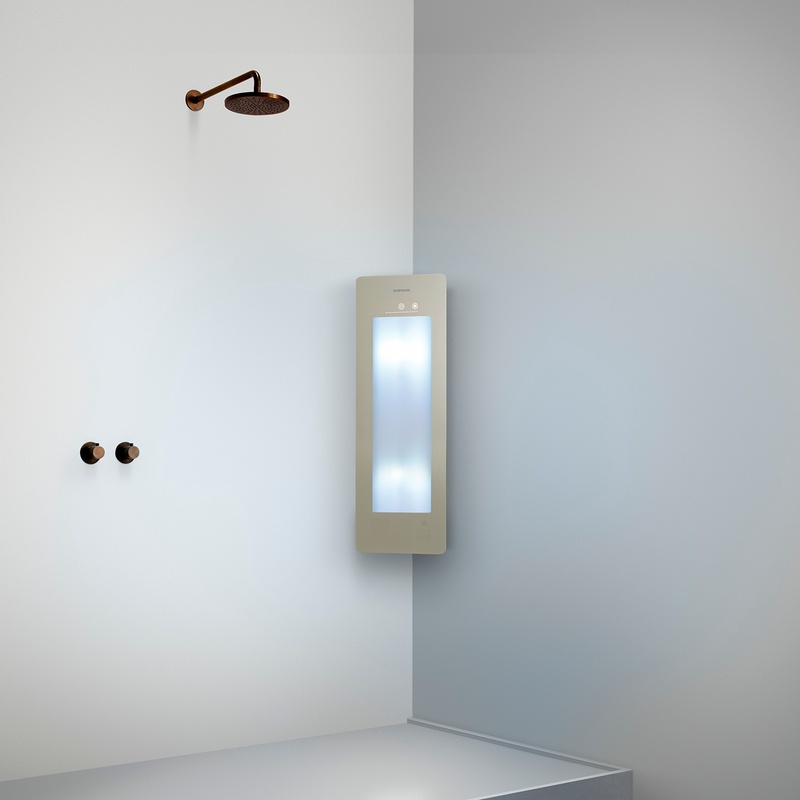 Option image for Sunshower Small Plus in Sand White for Corner Installation