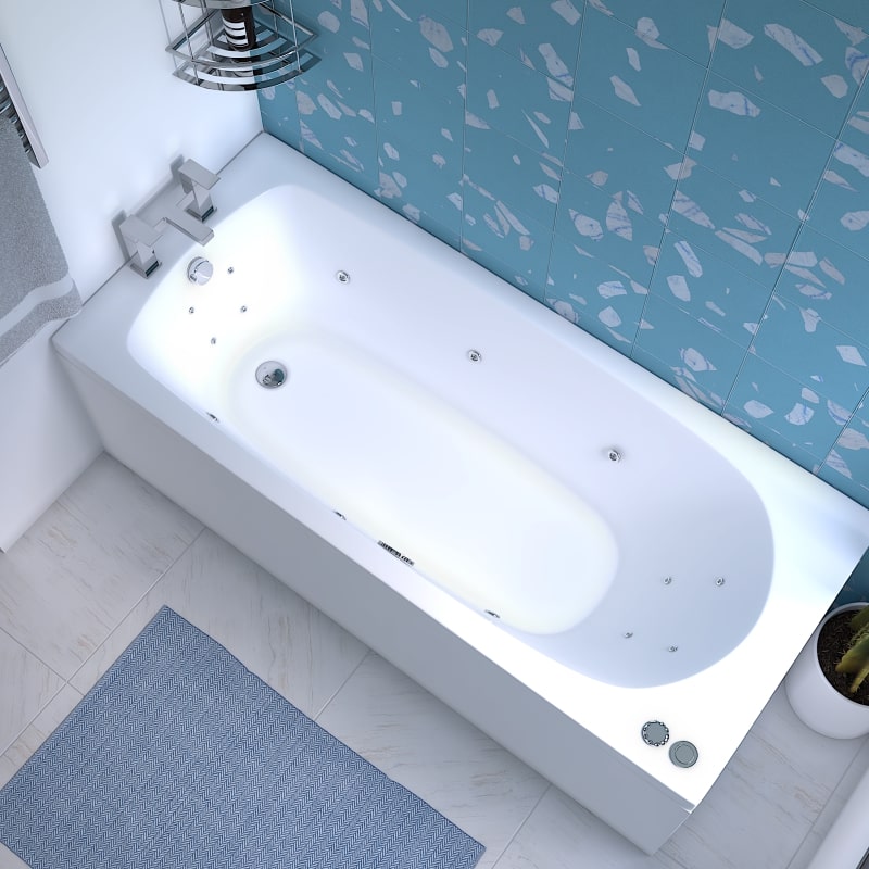 Whirlpool Bath: 14 Jet System (includes 4 back jets & 4 foot jets)