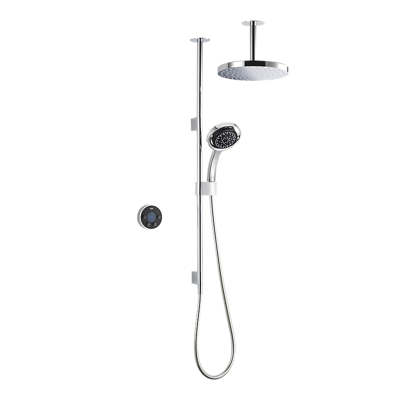 Digital Valve & Controller with Shower Head, Handset, Riser Rail - Ceiling Fed