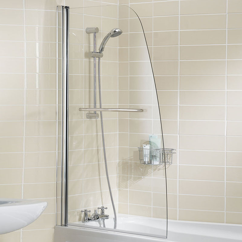 BATHSCREEN SILVER SCULPTED WITH RAIL860