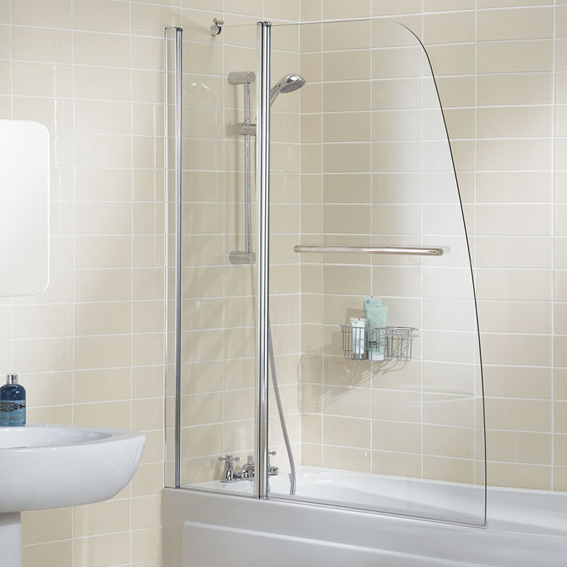 BATHSCREEN SILVER SCULPTED WITH RAIL1175