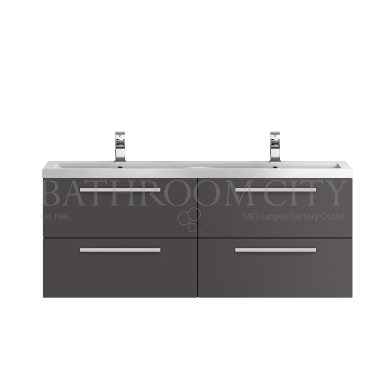 1440mm 4 Drawer WH Vanity and Basin Grey