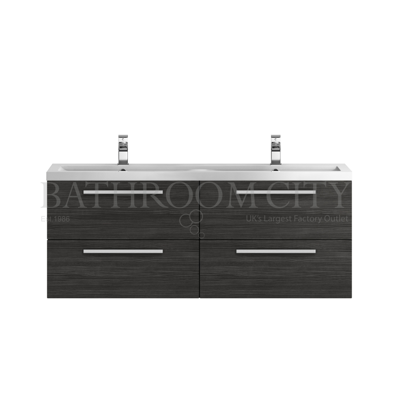 1440mm 4 Drawer WH Vanity and Basin Hacienda Black