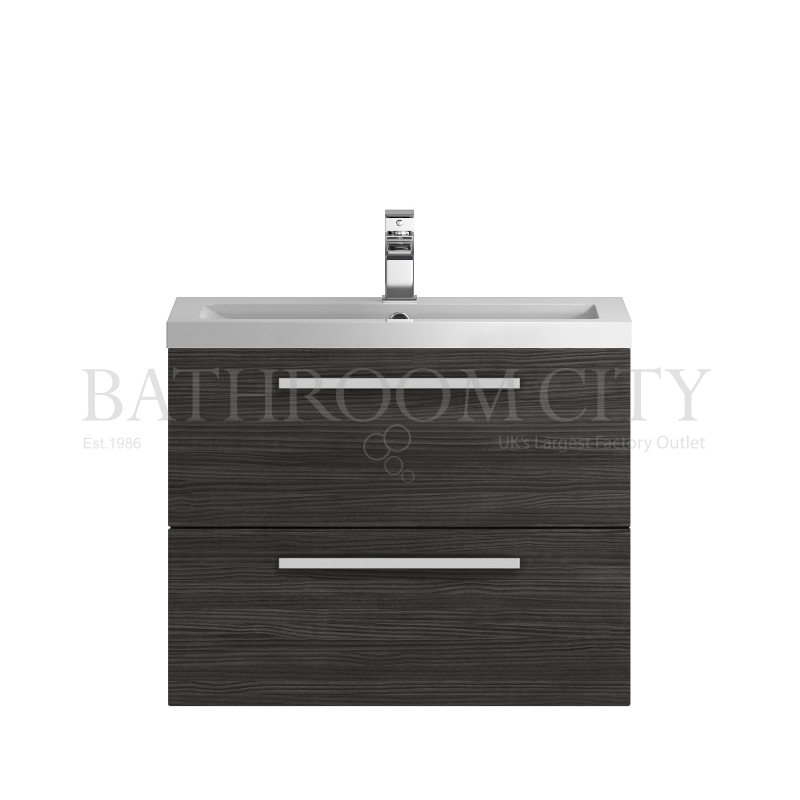 718mm 2 Drawer WH Vanity and Basin Hacienda Black