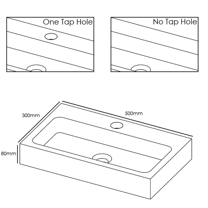 Forzalaqua Taranto Natural Wall Hung Basin Cloudy Marble Specification Drawing Forzalaqua Taranto Natural Wall Hung Basin Cloudy Marble Specification Diagram