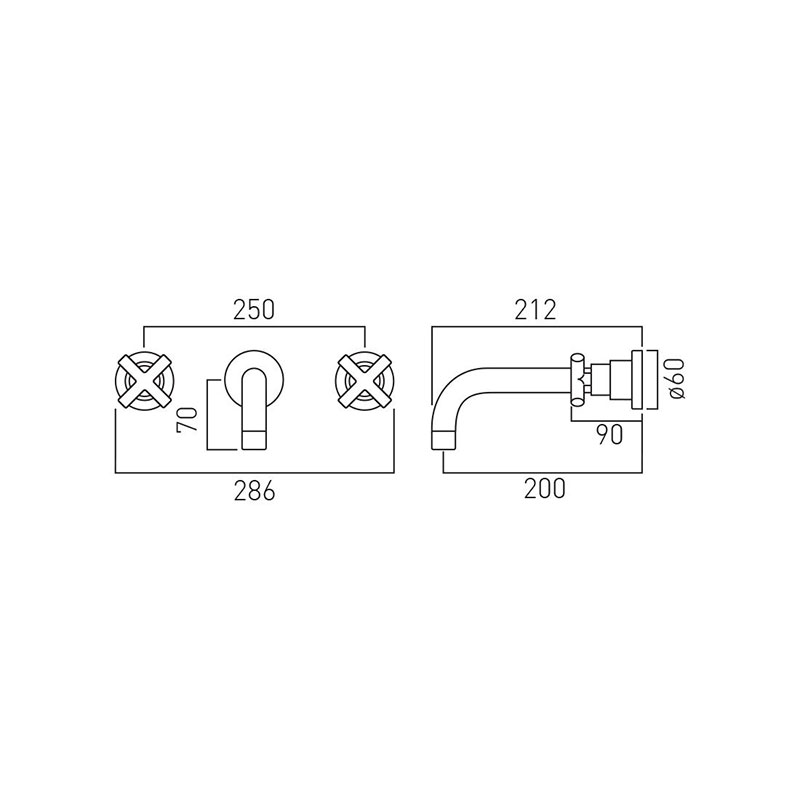 Elements Water 3 Hole Bath Filler with 200mm Spout Specification Drawing Elements Water 3 Hole Bath Filler With 200mm Spout Specification Drawing