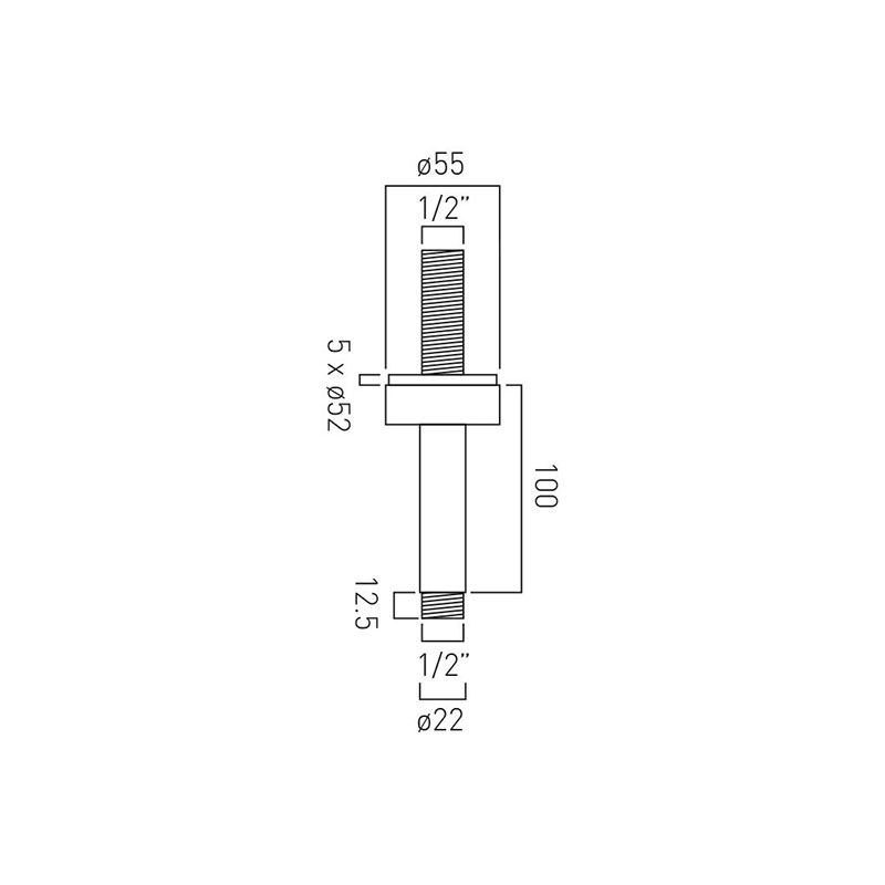Elements Fixed Head Ceiling Mounting Arm Specification Drawing Elements Fixed Head Ceiling Mounting Arm Specification Drawing