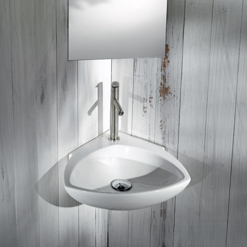 Tilly Corner Wall Hung Mounted Bathroom And Cloakroom Wash Basin