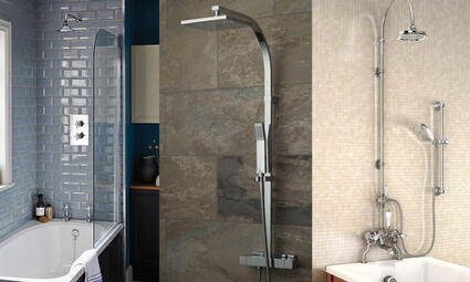 Chrome Rectangle and Round Mixer Shower