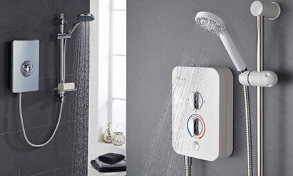 White &amp; Chrome Contemporary Electric Shower