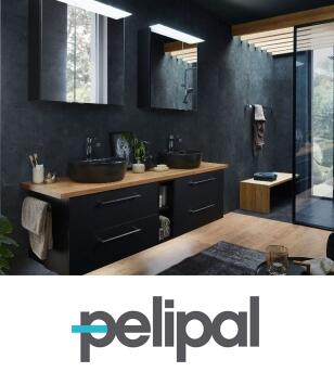 Brand Image for Luxury German Manufacturers Pelipal Show Black Double Vanity Suite with Countertop Basins