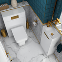 Jivana 400 Cloakroom Suite White Vanity Unit & Back to Wall Toilet