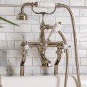Category Image for Nickel Bathroom Taps Showing Traditional Bath Shower Mixer with Crosshead Handles