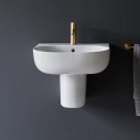 Front View of Britton Milan Wall Hung Semi Pedestal Basin
