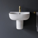 Front View of Britton Milan Wall Hung Semi Pedestal Basin