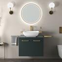 Celeste 600 Green Wall Hung Vanity Unit: White Basin, Two Doors