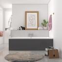 Grey Bath Panels and White Bath 