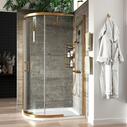 Brushed Gold 1200 x 800mm Offset Quadrant Shower Enclosure