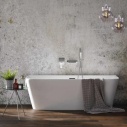 Modern Freestanding Bath with Tall Floorstanding Tap