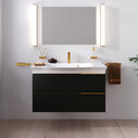 Category Image for Black Vanity Units showing the Elvia 950mm Vanity Unit with Gold Handles