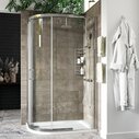 Black Shower Quadrant Shaped Enclosure 